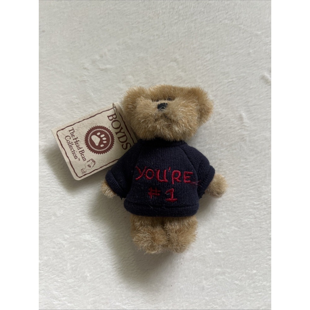 Boyd's Bear Thinkin' of Ya Series YOU'RE #1 The Head Bean Collection miniature